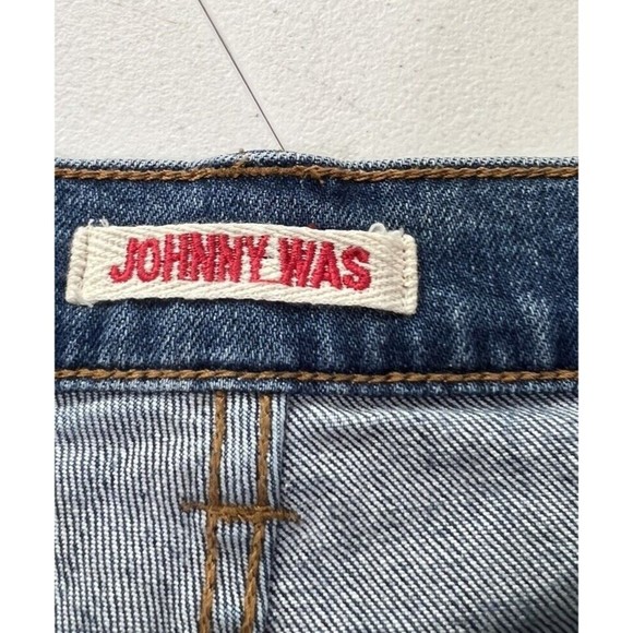 Johnny Was Orla The Boyfriend Mid Rise Relaxed Jeans Womens Size 28 Patchwork - Picture 9 of 16